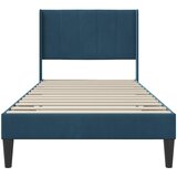  Krevetna konstrukcija s uzglavljem Plava 80 x 200 cm Baršun | shoptok.hr