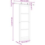 vidaXL Drsna vrata s kompletom strojne opreme 'ORKDAL'78x232 cm, Notranja vrata z steklom 'ORKDAL'78x232x4 cm iz trdnega borovega lesa | Shoptok.si