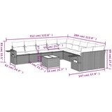  11-dijelni set vrtnih sofa od poliratana s jastucima sivi | shoptok.hr