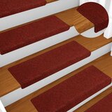  Prostirke za stepenice, samoljepljive, 10 kom, 65x21x4 cm, bordo crvene, pravokutni rub | shoptok.hr