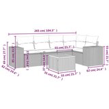  6-dijelni set vrtnih sofa s jastucima bež od poliratana | shoptok.hr