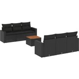  The Living Store Vrtna sedežna garnitura 7-delna z blazinami črn poli ratan - Vrtna Sedežna Garniture, (21452316) | Shoptok.si