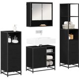 vidaXL Komplet pohištva za kopalnico 4 pcs Črni hrast 65 x 33 x 60 cm | Shoptok.si