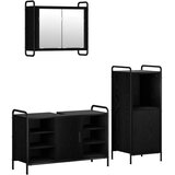  Set ormarića za kupaonicu 3 kom. Crni hrast 40 x 36 x 99 5 cm - Crni hrast Ormar ispod sudopera (1 vrata i 2 police) + viseći or | shoptok.hr