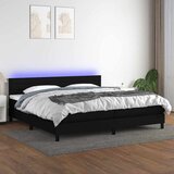  box spring s madracem LED crni 200x200 cm od tkanine | shoptok.hr