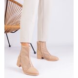 Gemre Beige Mesh Heeled Ankle Boots Melarka | shoptok.hr