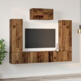 vidaXL Komplet TV omaric s polico 7 pcs Staro les 180 x 30 x 120 cm | Shoptok.si