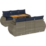  Vrtna garnitura - 7-dijelni set vrtnih sofa sivi od poliratana - Siva 1 | shoptok.hr