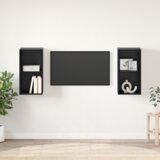 vidaXL Stenski TV kabinet 2 pcs Črni hrast 37 x 37 x 72 cm u