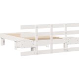 vidaXL Konstrukcija postelje Bela 75 x 190 cm Masivno borovo les | Shoptok.si