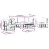 vidaXL Vrtna sedežna garnitura 6 pcs Črna 70 x 70 x 32 cm Aluminij | Shoptok.si