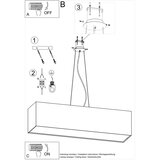 Nice Lamps Bela viseča svetilka s steklenim senčnikom/s tekstilnim senčnikom Gryfin – | Shoptok.si