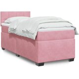 vidaXL Box spring postelja z vzmetnico roza 80x200 cm žamet, (21307372) | Shoptok.si