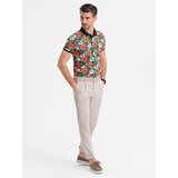 Ombre Cotton polo shirt with floral print - black | ePonuda.com