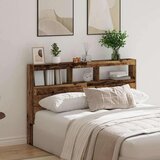 Ormarić za uzglavlje s LED svjetlima staro drvo 160x17x102 cm | shoptok.hr