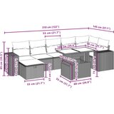  8-dijelni set vrtnih sofa od poliratana s jastucima crni | shoptok.hr