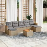 Maison Chic Seti vrtnega pohištva - Vrtna garnitura - Vrtni pohištvo set 8-delna z blazinami bež poli ratan, (21801074) | Shoptok.si