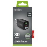 Sbs USB-C PD 30W, USB-A 18W stenski polnilnik, (5000277579) | Shoptok.si