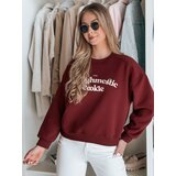 DStreet Bluza damska oversize z nadrukiem COOKIES bordowa Cene