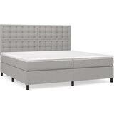  Box spring postelja z vzmetnico svetlo siva 200x200 cm blago, (20899968) | Shoptok.si