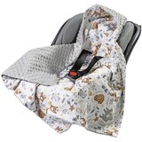 Medi Partners Baby carrier wrap – blanket with hood 85x85 cm – Jelonki + gray minky Cene