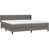  S oprugama i madracem sivi 200x200 cm od umjetne kože | shoptok.hr