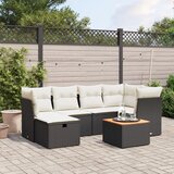 vidaXL 7-dijelni set vrtnih sofa od poliratana s jastucima crni | shoptok.hr