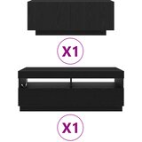  Set TV komoda 2 pcs Crna 200 x 35 x 40 cm Konstruirano drvo | shoptok.hr