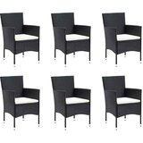  9-dijelni vrtni blagovaonski set s jastucima crni od poliratana Crna Dužina stola 185 cm | Shoptok.si