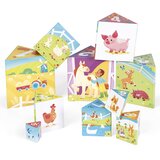Janod Kvadratna piramida Farma za bebe, Kartonska, Šarena | ePonuda.com