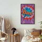  Slika - Comic Street Art (1-part) - Colorful Text on Vibrant Background 60x90 U crnom drvenom okviru | shoptok.hr