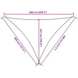  Jedro za zaštitu od sunca 160 g/m² Trokutasto svijetlosivo 4x4x5,8 m HDPE | shoptok.hr