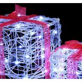 vidaXL Darilna škatla 3 pcs Hladno bela 20 x 20 x 20 cm Akril | Shoptok.si