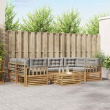  Set vanjskih sofa 7 kom. Bijela i svjetlosiva Poliester | shoptok.hr