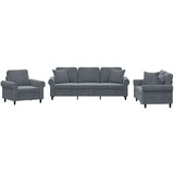  3-dijelni set sofa s jastucima tamnosivi baršunasti | shoptok.hr
