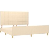  Posteljni okvir z vzglavjem krem 160x200 cm blago, (20905431) | Shoptok.si
