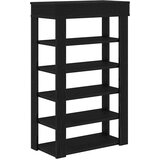 vidaXL Regal za čevlje črn 60x30x98 cm inženirski les | Shoptok.si