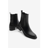Marjin Women's Double Elastic Chelsea Casual Heeled Boots Inare Black | ePonuda.com