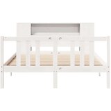  Krevet s regalom z knjige bez madraca bijeli 150x200cm borovina | shoptok.hr