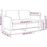  Dvosjed od tkanine crvena boja vina 120 cm od umjetne kože | shoptok.hr