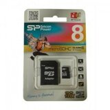 Silicon Power 8GB MicroSDHC C10 + SD adapter 8808 ( MCSP8G10A/Z ) cene