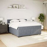 vidaXL Box spring postelja z vzmetnico temno siva 180x200 cm žamet | Shoptok.si
