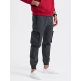 Ombre Men's JOGGER pants with stand-off and zippered cargo pockets - graphite | Shoptok.si