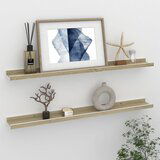 Maison Chic 2 kosi Stenske Police - Viseče police bela in sonoma hrast 80x9x3 cm, (21793417) | Shoptok.si