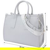 Valentino Ročna torbica svetlo siva / bela | Shoptok.si