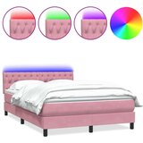 Box spring postelja z vzmetnico roza 160x210 cm žamet, (21792278) | Shoptok.si