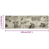  Kuhinjski tepih perivi s natpisom 45 x 150 cm baršunasti sivi | shoptok.hr