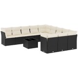  12-dijelni set vrtnih sofa od poliratana s jastucima crni | shoptok.hr