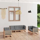  Sedežna garnitura 7-delna z blazinami trdna borovina | Shoptok.si
