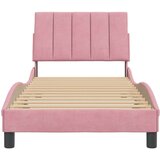  Okvir za krevet s uzglavljem ružičasti 90x190 cm baršunasti | shoptok.hr